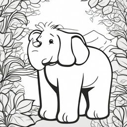 Create a set of animal illustrations for a coloring book, designed with clear lines and simple shapes