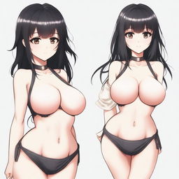 A waifu character with a 105 cm bust, 80 cm waist, and 110 cm hips