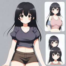 A waifu character with a 105 cm bust, 80 cm waist, and 110 cm hips