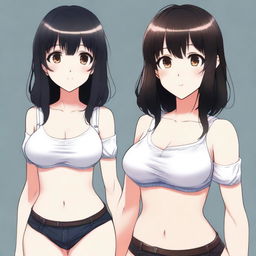 A waifu character with a 105 cm bust, 80 cm waist, and 110 cm hips