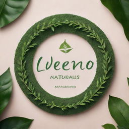 A beautifully designed logo with the text 'LVENO naturals', where each letter is carefully crafted and surrounded by lush greenery, representing the natural ingredients used in their products.