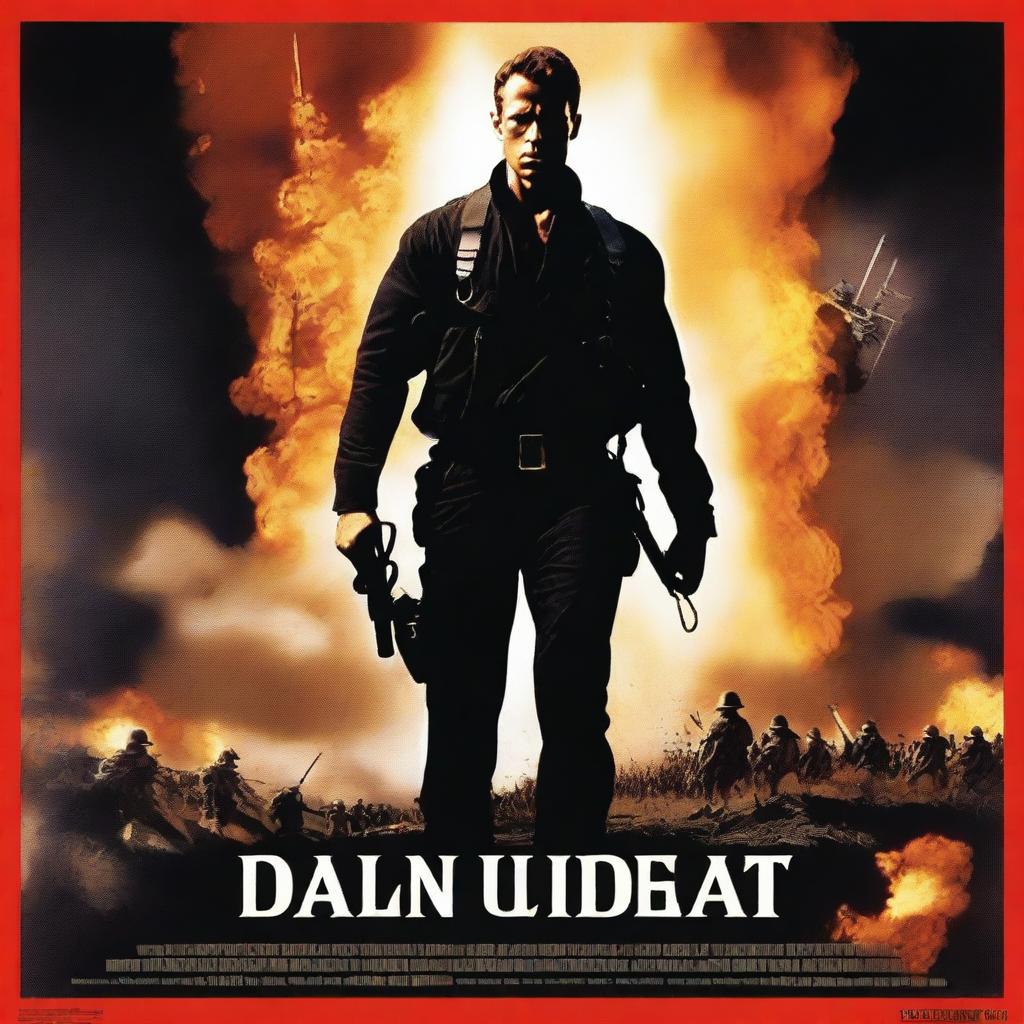 A heroic war movie poster centered around the theme of black pants