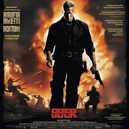 A heroic war movie poster centered around the theme of black pants