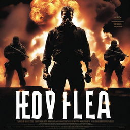 A heroic war movie poster centered around the theme of black pants