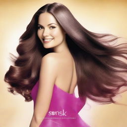 A Sunsilk shampoo commercial featuring a beautiful actress with long, silky smooth hair