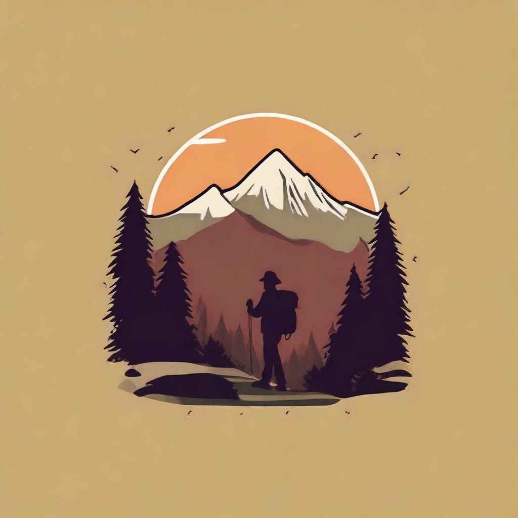 Design a hiking-themed image for a t-shirt