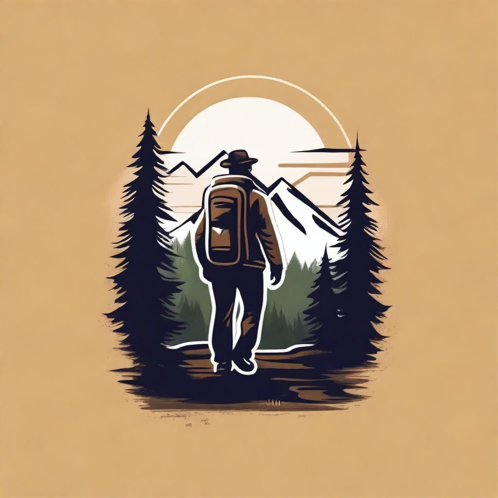 Design a hiking-themed image for a t-shirt