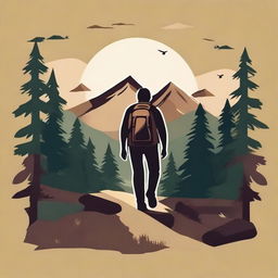 Design a hiking-themed image for a t-shirt