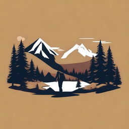 Design a hiking-themed image for a t-shirt