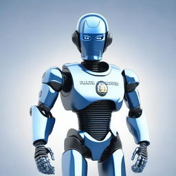 Create an image of a robot acting as a police officer