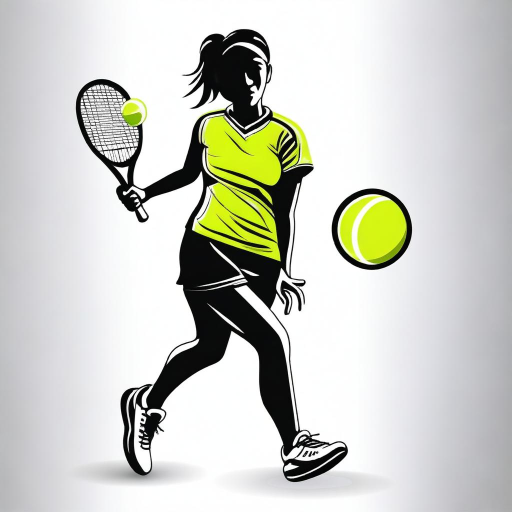 A dynamic and detailed design for a tennis-themed t-shirt