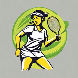 A dynamic and detailed design for a tennis-themed t-shirt