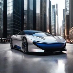 A high-tech supercar designed by Samsung, featuring sleek lines, futuristic aesthetics, and advanced technology