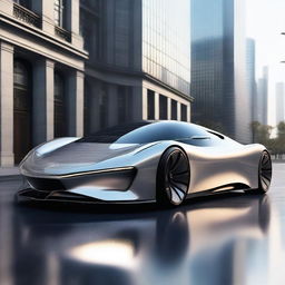 A high-tech supercar designed by Samsung, featuring sleek lines, futuristic aesthetics, and advanced technology