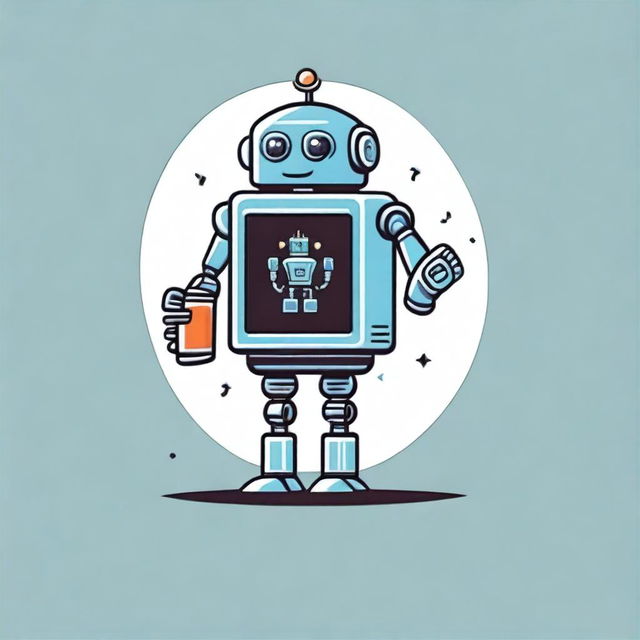 A creative and futuristic design for a t-shirt featuring a robot teacher