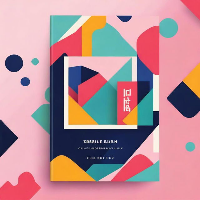 An abstract book cover design featuring bold geometric shapes and vibrant colors