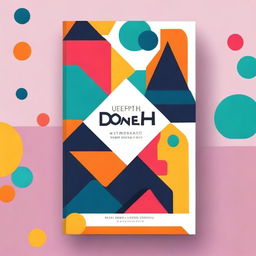 An abstract book cover design featuring bold geometric shapes and vibrant colors