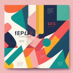 An abstract book cover design featuring bold geometric shapes and vibrant colors