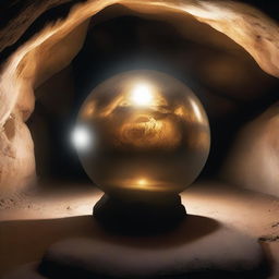 The archeologist discovered a shimmering orb, pulsating with an ethereal glow upon a pedestal of polished stone, in the cave under the river