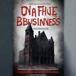 Create a book cover for a gothic short story titled 'Unfinished Business'