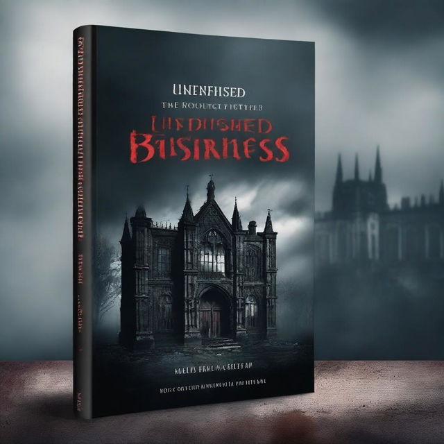 Create a book cover for a gothic short story titled 'Unfinished Business'