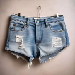 A pair of stylish booty shorts, designed for a trendy and fashionable look