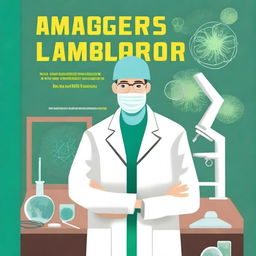 Create a book cover titled 'Pathogens in the Laboratory: Hazards, Prevention, and Control'