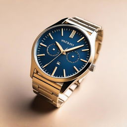 A high-quality, detailed image of a stylish wristwatch with a sleek design