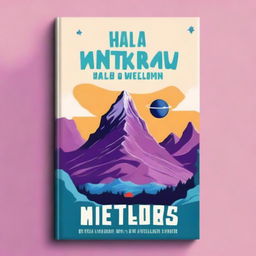 Create a modern fantasy book cover inspired by 'Hitchhiker's Guide to the Galaxy' and the Matterhorn in Switzerland