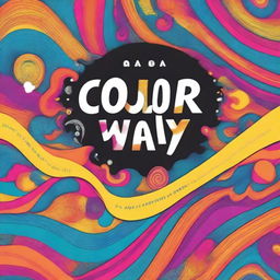 Create a book cover with the title 'Color Your Way: A Teen’s Journey to Creative Chill & Thrill'