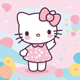 A charming and adorable illustration of Hello Kitty