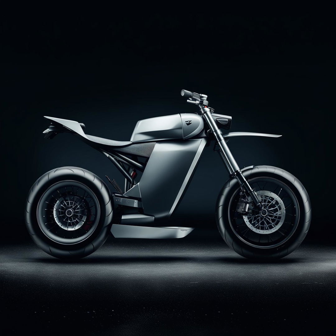 This is a description of a hypothetical Tesla motorbike, featuring the brand's innovative technology, sustainability, and futuristic design