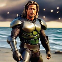 Brad Pitt as a sea turtle man who is a ship captain