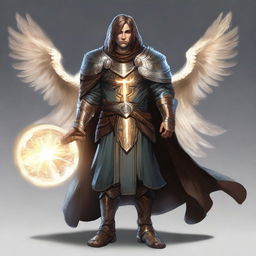 Create a concept for a Dungeons and Dragons character who is a human infused with celestial energy, becoming an Aasimar