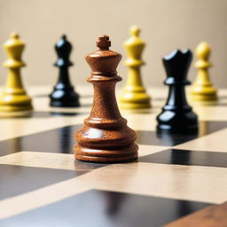 A detailed image of a granite pawn on a chess board