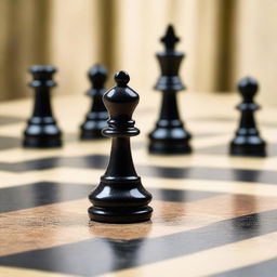 A detailed image of a granite pawn on a chess board