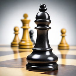 A detailed image of a granite pawn on a chess board