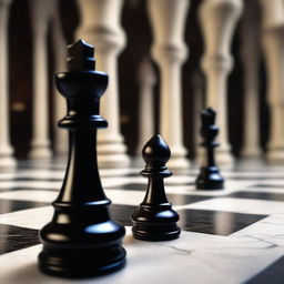 A detailed image of a marble pawn on a chess board in a Gothic style