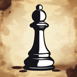 A stylized chess pawn in a unique and artistic design