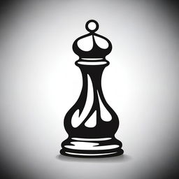 A stylized chess pawn in a unique and artistic design