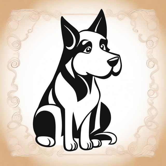 A stylized dog with unique and artistic features