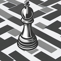 A stylized pencil art drawing of a chess pawn on a chess board