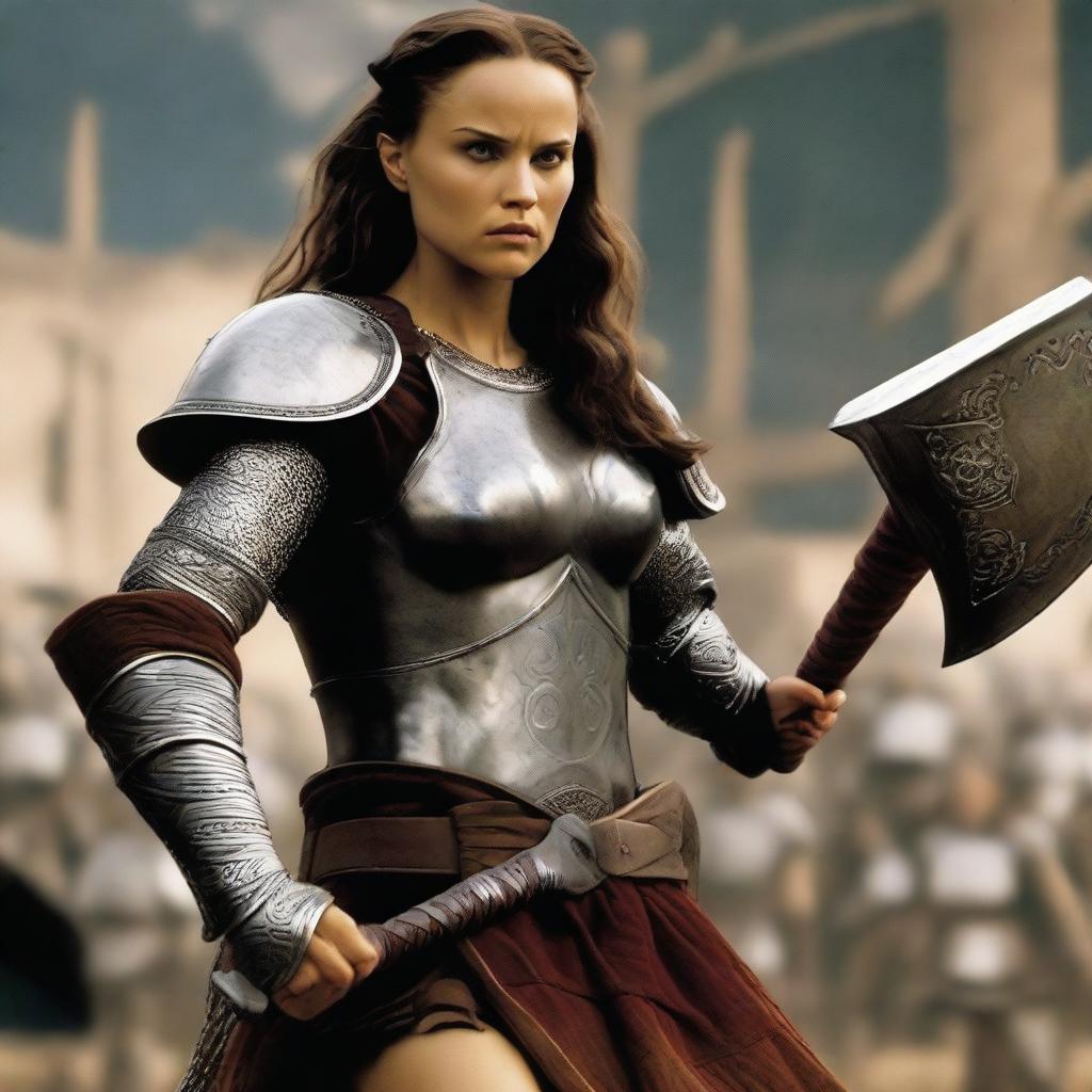 Natalie Portman transformed into a dwarf barbarian