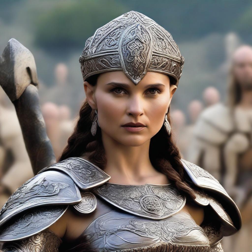 Natalie Portman transformed into a short and stocky gnome barbarian