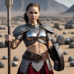 Natalie Portman transformed into a short and stocky gnome barbarian