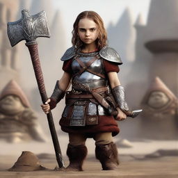 Natalie Portman transformed into a short and fat gnome barbarian