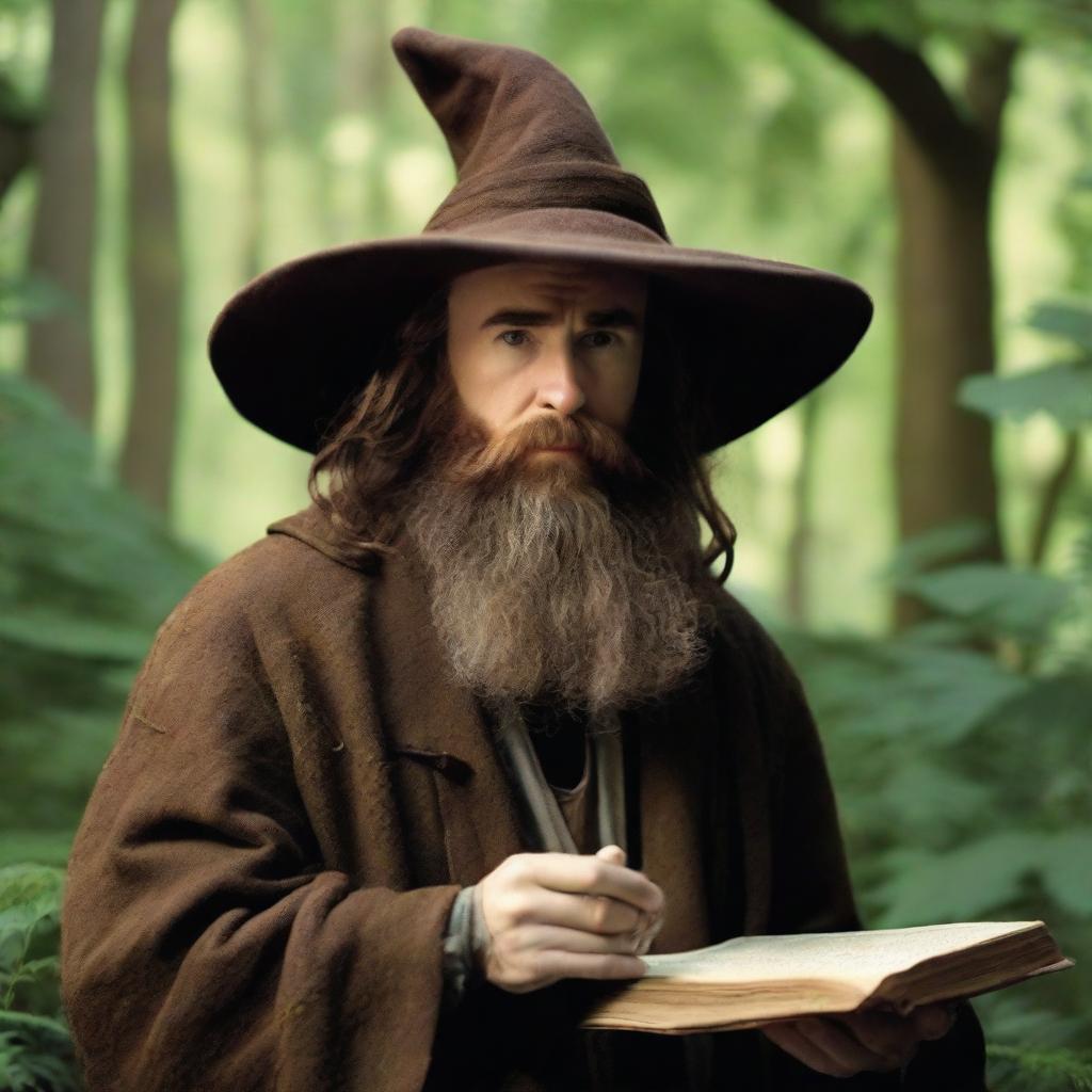 Chris Evans depicted as a hermit wizard who studies plants