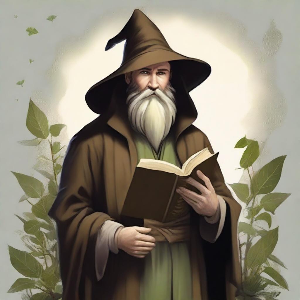 Chris Evans depicted as a hermit wizard who studies plants