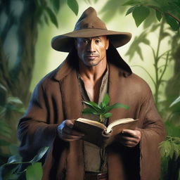 Dwayne 'The Rock' Johnson depicted as a hermit wizard who studies plants