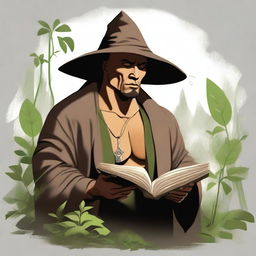 Dwayne 'The Rock' Johnson depicted as a hermit wizard who studies plants